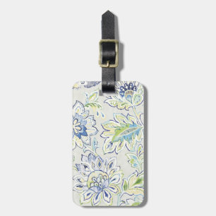 Etiqueta Para Maletas Flor azul bohemia