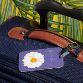 Etiqueta Para Maletas Flor de amapola blanca morada