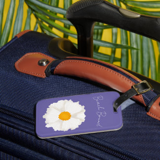 Etiqueta Para Maletas Flor de amapola blanca morada