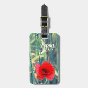 Etiqueta Para Maletas Flor de amapola para jardineros y regalo de amante