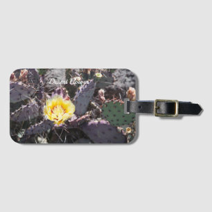 Etiqueta Para Maletas Flor de cactus amarillo en primavera