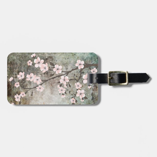 Etiqueta Para Maletas Flor de cerezo de textura gruesa (Frente Horizontal)