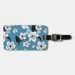 ETIQUETA PARA MALETAS FLOR DE CEREZO - SAKURA (AZUL AHUMADO)