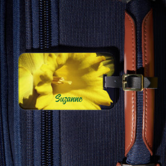 Etiqueta Para Maletas Flor de Daffodil Amarilla Cerrar Personalizado
