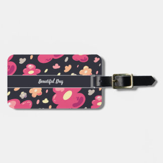 Etiqueta Para Maletas Flor de gelatina negra rosa jugosa