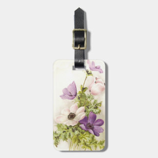 Etiqueta Para Maletas Flor de la anémona del vintage