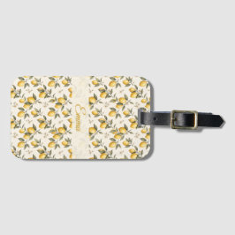 Etiqueta Para Maletas Flor de Limón Vintage – Cítrico Botánico Elegante