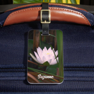 Etiqueta Para Maletas Flor de lirio de agua de Lotus brillante personali