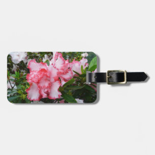 Etiqueta Para Maletas Flor de primavera de Azaleas doble roja y blanca
