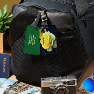 Etiqueta Para Maletas Flor De Rosa Amarilla En Bloom Completo Personaliz