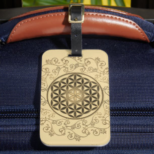Etiqueta Para Maletas Flor De Vida - Ornamentos Vintage Mandala 2
