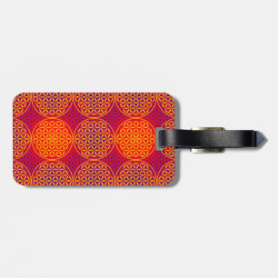 Etiqueta Para Maletas Flor de vida - patrón de sello - rosa naranja