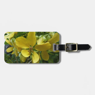Etiqueta Para Maletas Flor dorada de árbol tropical amarillo