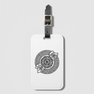 Etiqueta Para Maletas Flor en mandala