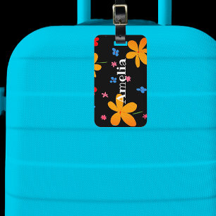 Etiqueta Para Maletas Flor Funky Personalizada