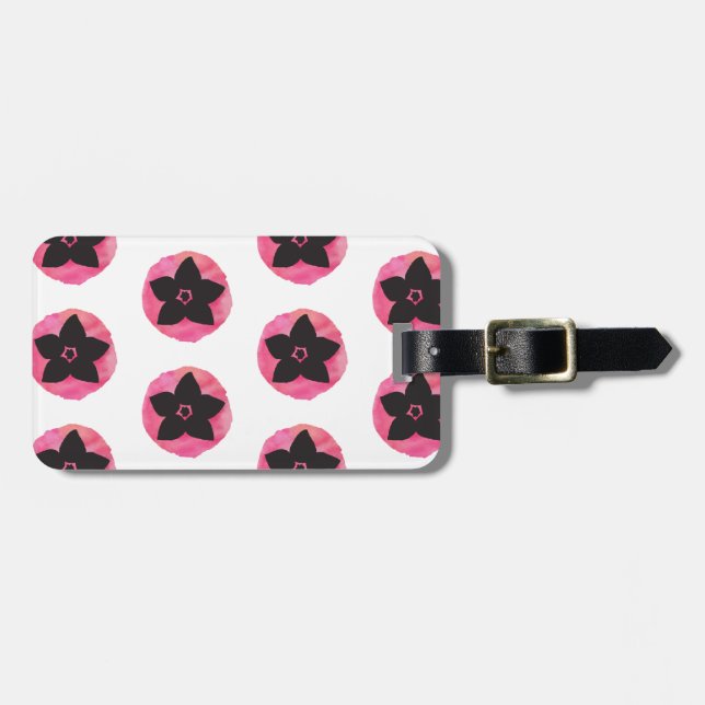Etiqueta Para Maletas Flor hawaiana rosa (Frente Horizontal)