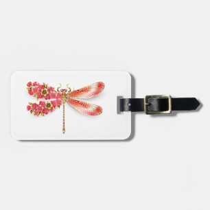 Etiqueta Para Maletas Flor libélula con sakura de joyas