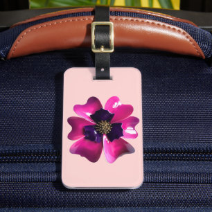 Etiqueta Para Maletas Flor MOD de flores 60's de pansia de orquídea púrp