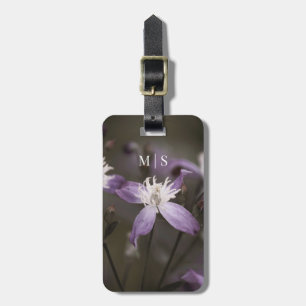 Etiqueta Para Maletas Flor Monogramada Bella Morada Clematis