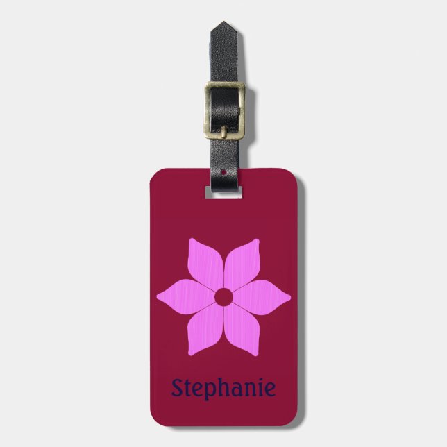 Etiqueta Para Maletas Flor Rosa (Frente Vertical)