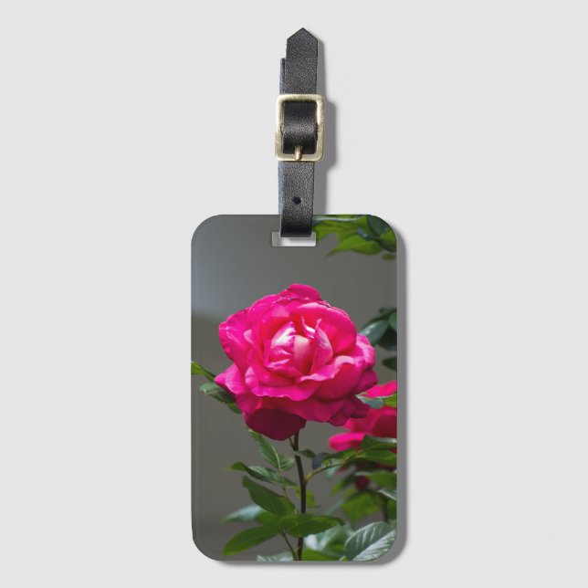 Etiqueta Para Maletas flor Rosa (Anverso vertical)