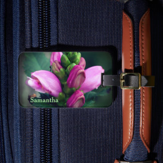 Etiqueta Para Maletas Flor rosa de cabeza de toro personalizada