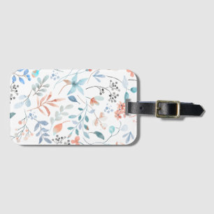 Etiqueta Para Maletas Flor silvestre acuarela