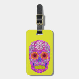 Etiqueta Para Maletas Flor Skull 2
