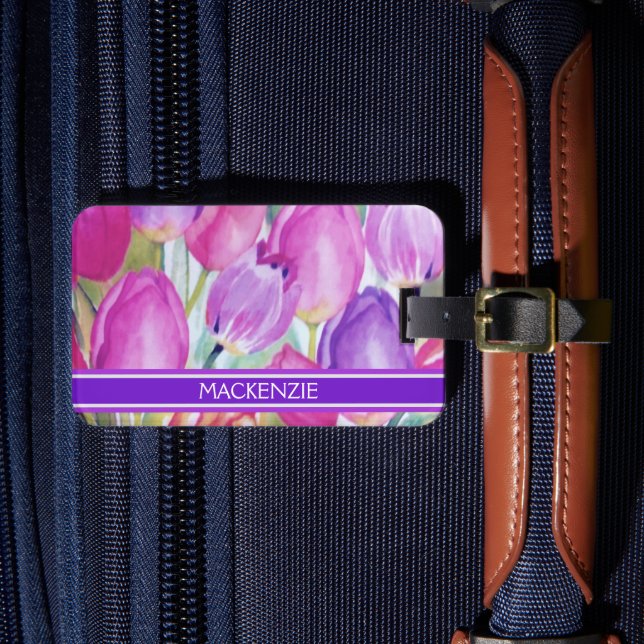 Etiqueta Para Maletas Flora acuática ELEGANTE (Anverso In situ 4)