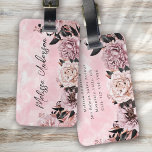 Etiqueta Para Maletas Floral de color de agua rosa Rosa<br><div class="desc">Levante su equipaje con nuestras etiquetas personalizadas</div>