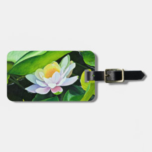 Etiqueta Para Maletas Floral de Lirio Blanco