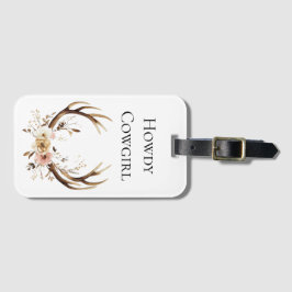 Etiqueta Para Maletas Floral Deer Antlers Cowgirl