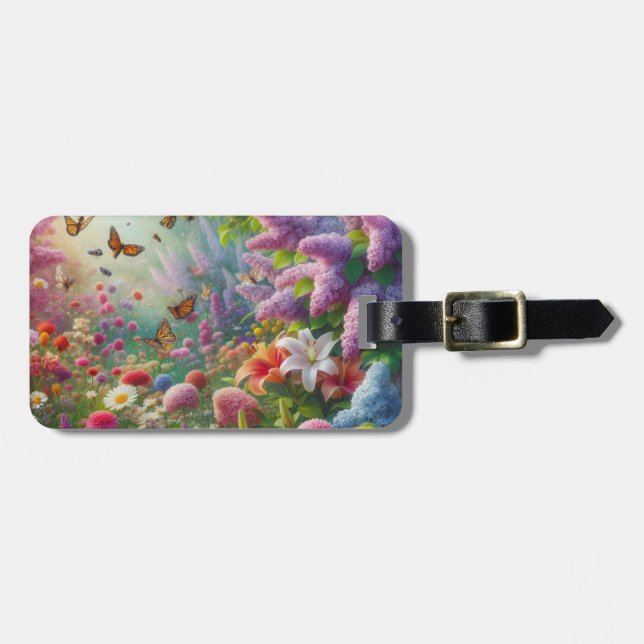 Etiqueta Para Maletas Floral fluctuante (Personalizable) (Frente Horizontal)