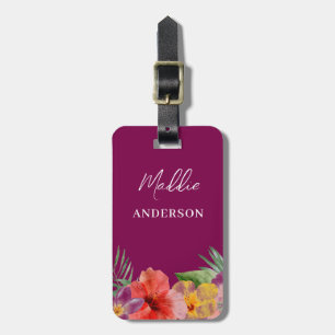 Etiqueta Para Maletas Floral Hawaiano 