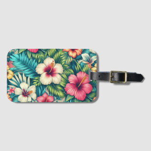 Etiqueta Para Maletas Floral hawaiano/tropical
