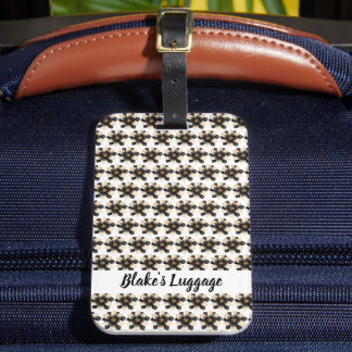 Etiqueta Para Maletas Floral negra de lujo