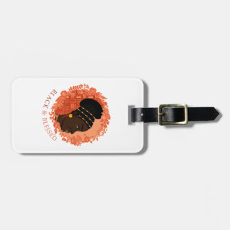 Etiqueta Para Maletas Floral negro y bendito