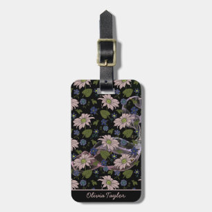 Etiqueta Para Maletas Floral sin fisuras patrón colorido nombre personal