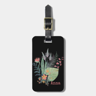 Etiqueta Para Maletas floral tropical botánica personalizada