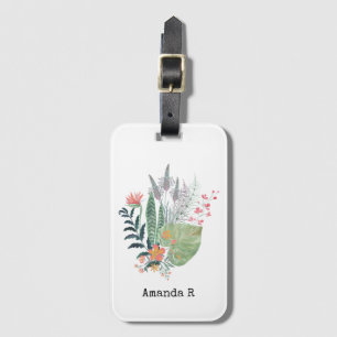 Etiqueta Para Maletas floral tropical botánica personalizada