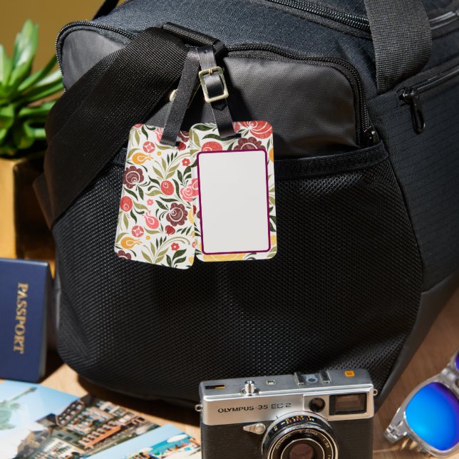 Etiqueta Para Maletas Floral - Zoe (Anverso & Reverso)