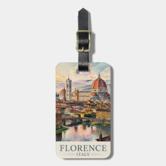 Etiqueta Para Maletas Florence Duomo Cathedral Watercolor Italy Travel