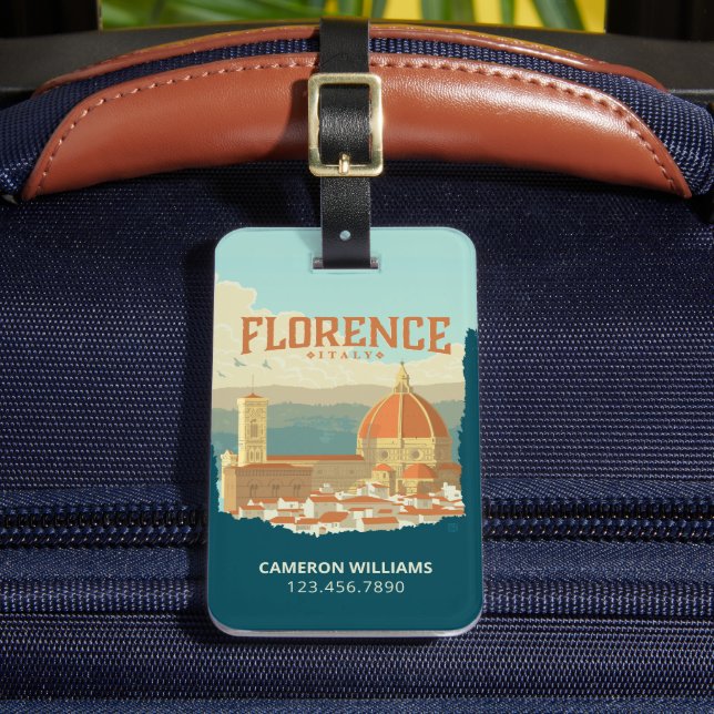 Etiqueta Para Maletas Florencia, Italia (Anverso In situ 2)
