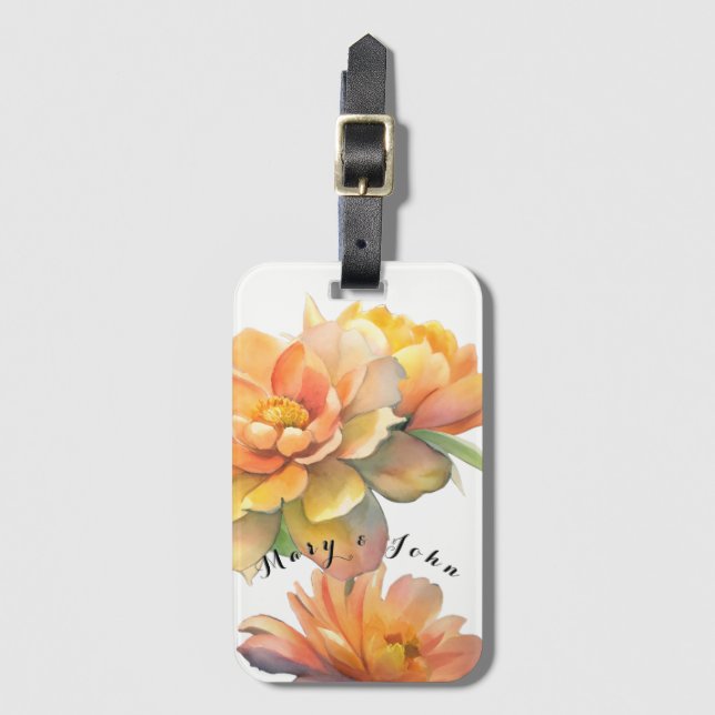 Etiqueta Para Maletas Flores (Anverso vertical)