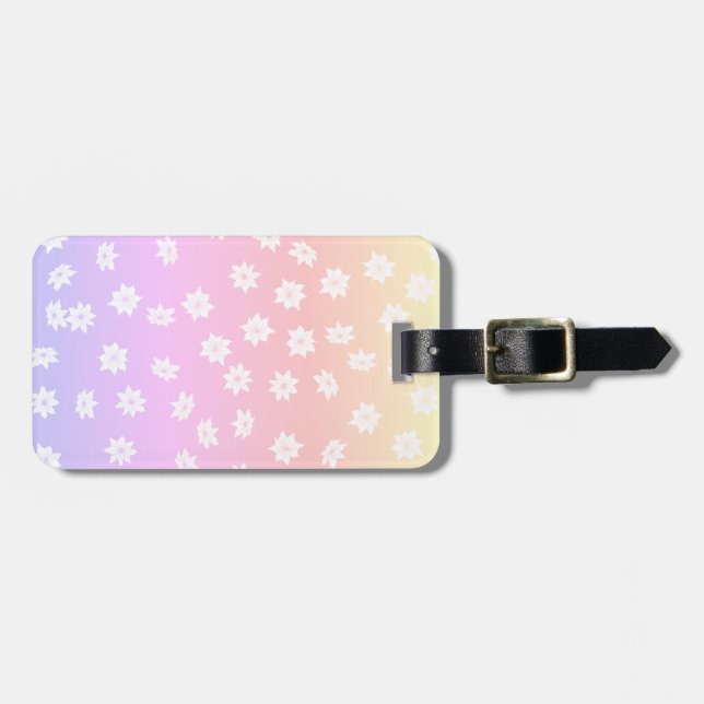Etiqueta Para Maletas Flores arcoiris (Frente Horizontal)