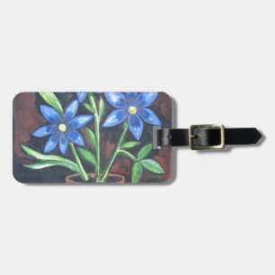 Etiqueta Para Maletas Flores azules