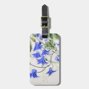 Etiqueta Para Maletas Flores azules