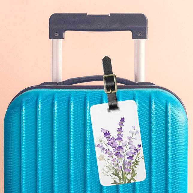 Etiqueta Para Maletas Flores blancas de lavanda (Subido por el creador)