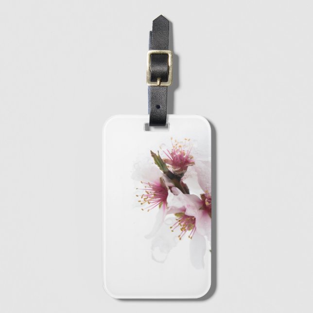 Etiqueta Para Maletas Flores de almendra cubiertas de nieve (Anverso vertical)