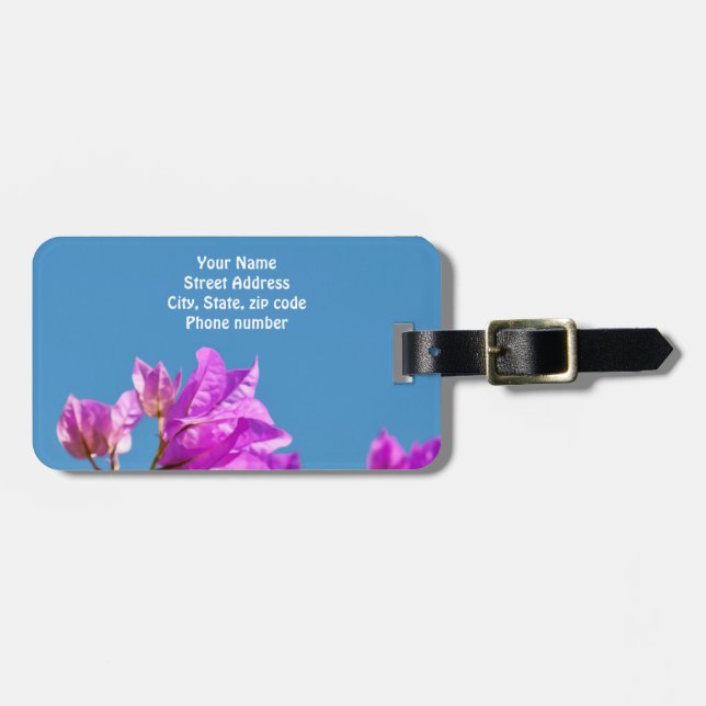 Etiqueta Para Maletas Flores de Bougainvillea (Frente Horizontal)
